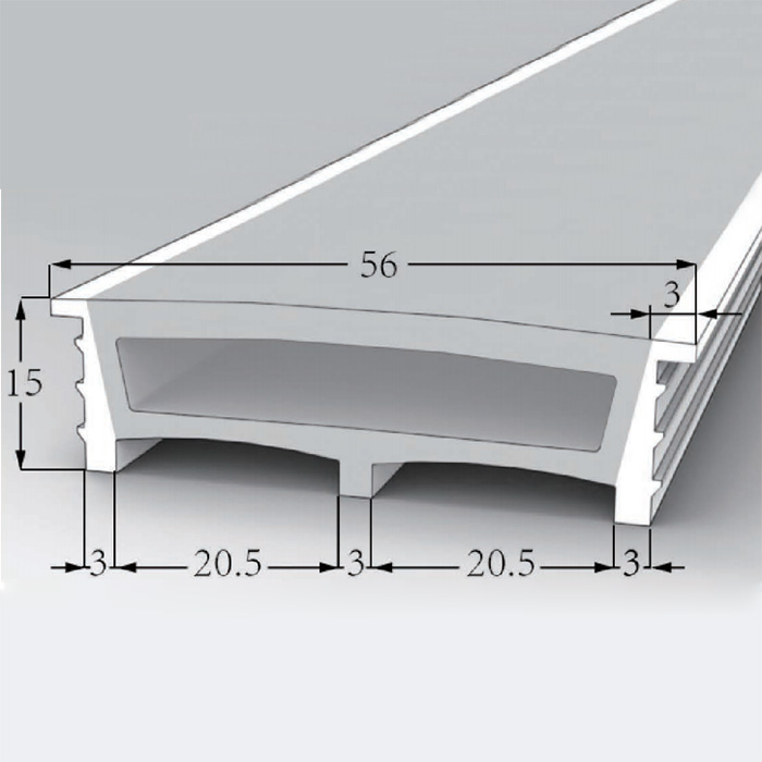 Wide Silicone LED Channel Diffuser With Flange For 20/15mm LED Strips - 50*15mm 120° Top Emitting Wide Silicone LED Channel Diffuser With Flange For 20/15mm LED Strips - 50*15mm 120° Top Emitting